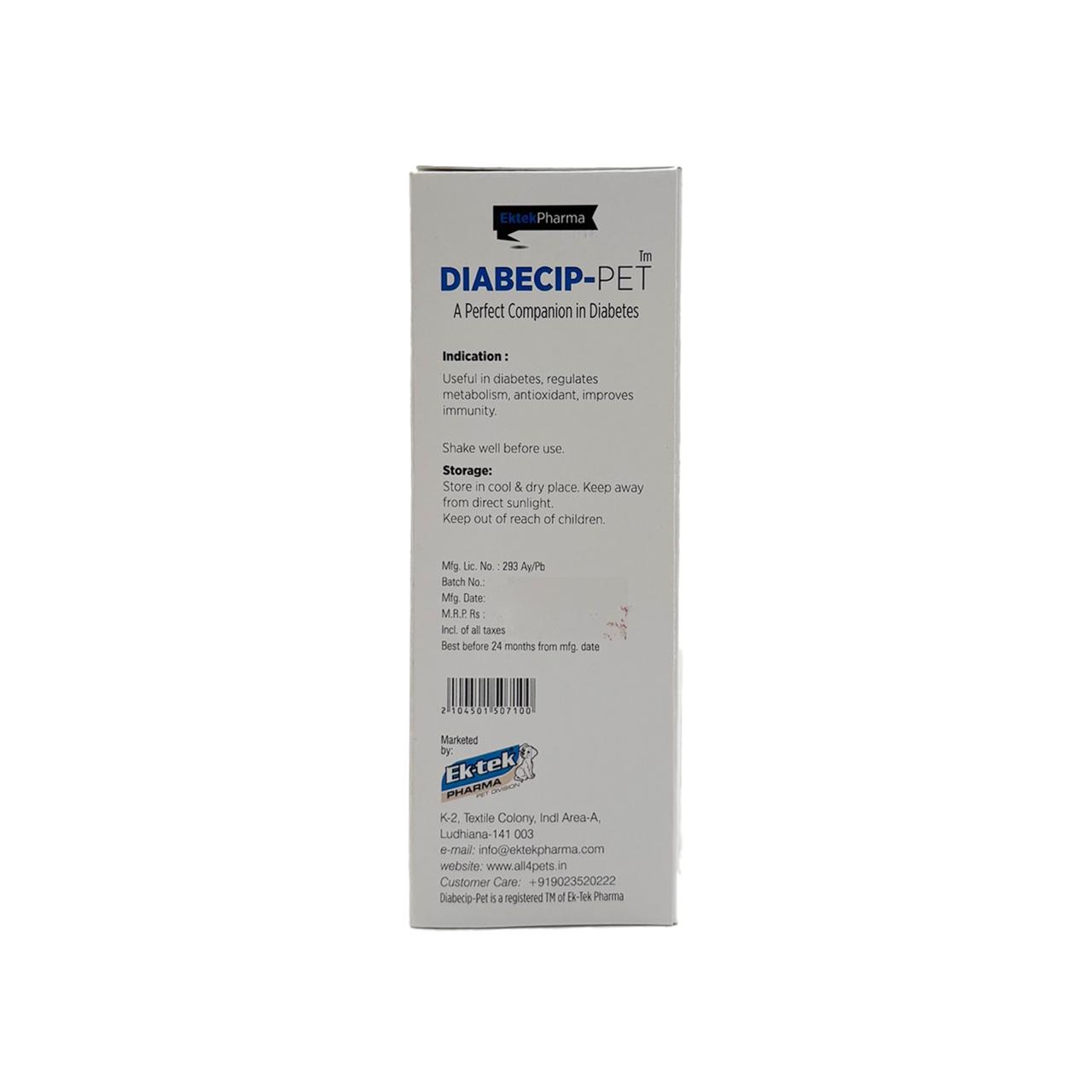 Diabecip Pet Syrup- 200ml (A Perfect Companion in Diabetes)